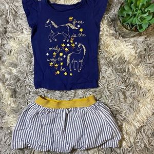 Carter’s 2 piece bundle shirt and skirt 12m